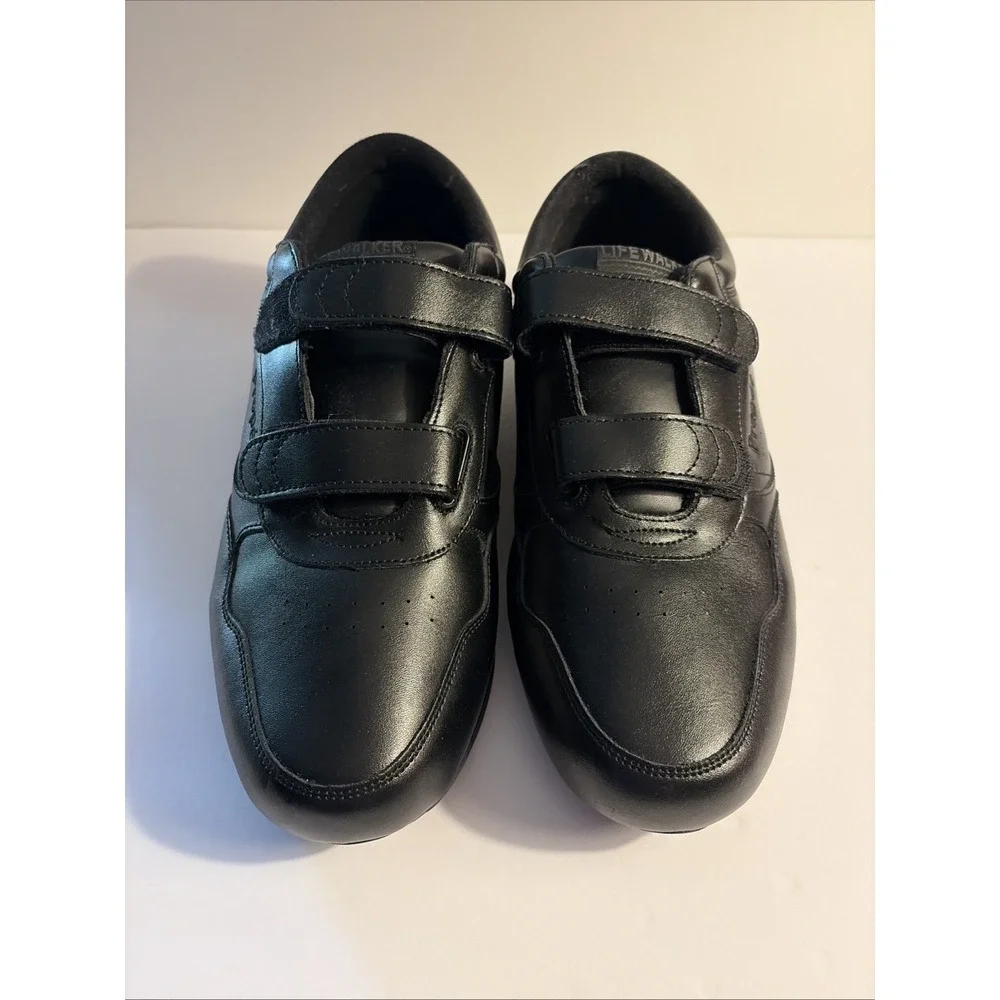 Men's Shoes Propet Life Walker Men's Leather Strap Walking Shoe Black 13 Wide